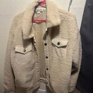 She and Sky Cream Sherpa Jacket